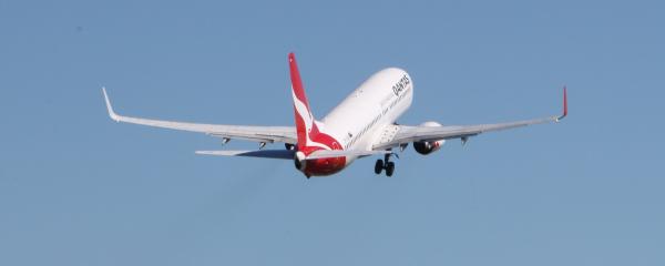 Qantas Aircraft departing Brisbane Airport